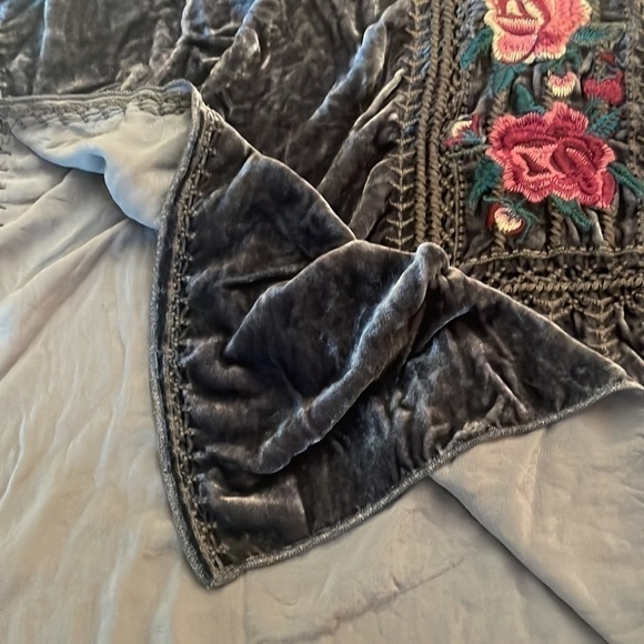 Johnny Was  Tilda Velvet V-Neck PonchoTunic “Storm Grey” NWT oversized - Picture 8 of 13